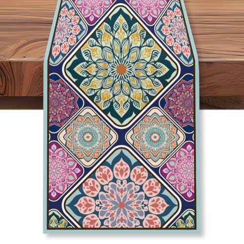 WADORN Bohemian Stil Tischläufer, 183cm Lang Geometrischem Tischläufer Retro Mandala Frühlings Und Sommer Dekoration Für Küche Und Esstisch Für Zuhause Party WADORN Bohemian Stil Tischläufer, 183cm Lang Geometrischem Tischläufer Retro Mandala Frühlings Und Sommer Dekoration Für Küche Und Esstisch Für Zuhause Party von WADORN