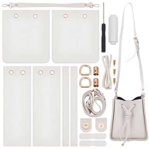 WADORN DIY Nähset Für Beuteltaschen Aus Kunstleder Set Zur Herstellung von Tragetaschen Für Damen Kunstleder Umhängetasche Schultertasche Material Und Zubehör Zum Selbermachen 22x20x10cm Misty Rose WADORN DIY Nähset Für Beuteltaschen Aus Kunstleder Set Zur Herstellung von Tragetaschen Für Damen Kunstleder Umhängetasche Schultertasche Material Und Zubehör Zum Selbermachen 22x20x10cm Misty Rose von WADORN