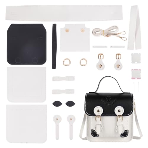 WADORN DIY Set Zur Herstellung Einer Schultertasche Aus PU-Leder, PU Leder Umhängetasche Material Handwerk Werkzeug Set Frau Handgemachte Satchel Handtasche Machen Kit 16x6.5x20cm, Weiß von WADORN