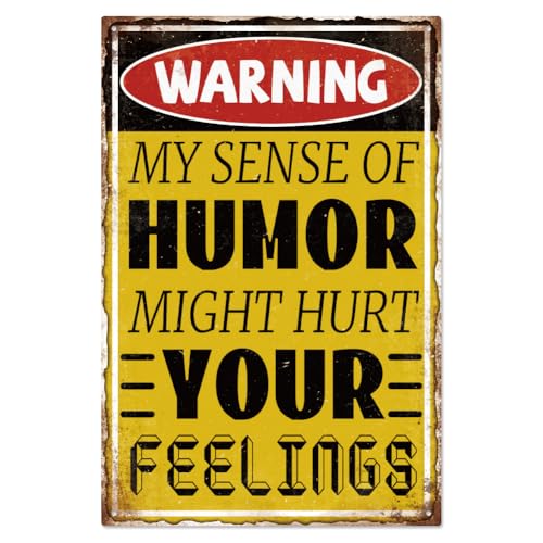 WADORN Lustiges Warnung Blechschild Man Cave Im Vintage Stil, 20x30 cm My Sense Of Humor Might Hurt Your Feelings Retro Metallblechschilder Mit Humorvollen Zitaten Warnplakat Für Zuhause Büro Bar Hof WADORN Lustiges Warnung Blechschild Man Cave Im Vintage Stil, 20x30 cm My Sense Of Humor Might Hurt Your Feelings Retro Metallblechschilder Mit Humorvollen Zitaten Warnplakat Für Zuhause Büro Bar Hof von WADORN