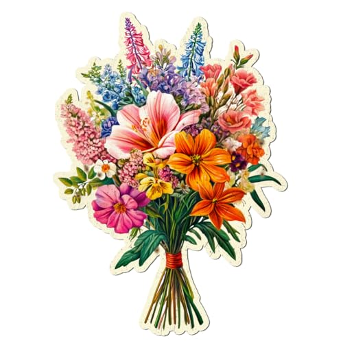 WADORN Metall Blechschild „Wildblumenstrauß“ Im Vintage Stil Blume Pflanze Blume Muster Retro Zinn Zeichen Wand Plaque Dekoration Für Bad Toilette Garten Home Dekoration 26x33.5cm von WADORN