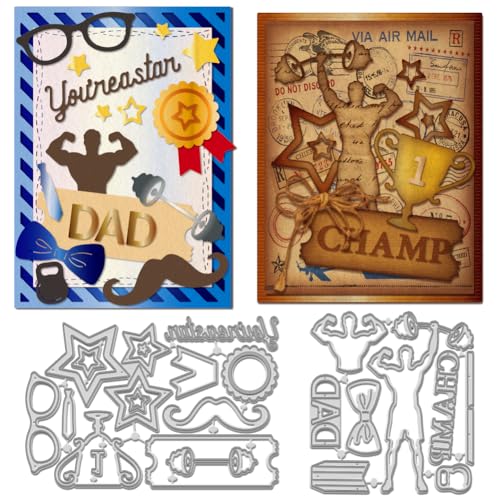 WADORN Metallstanzformen Für Gewichtheber, Stanzschablone Mit Sportbewegungen Für Heimwerkerarbeiten Sportthema Metallprägeschablonen Vorlage Für Die Kartengestaltung Scrapbooking Alben von WADORN
