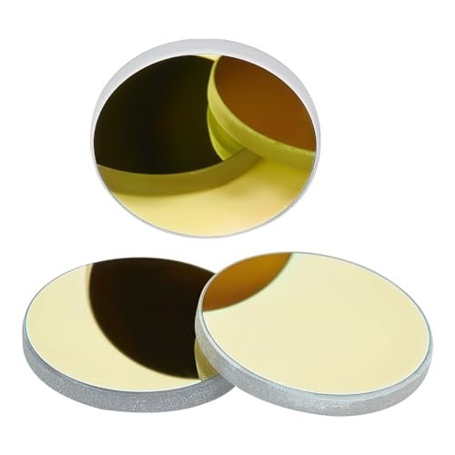 WADORN Reflektierende Glaslinse, flach, rund, CO2-Glas, reflektierende Linse, K9, vergoldete Glasspiegel, präziser hochreflektierender Spiegel, 25 mm, Molybdän-Ersatzspiegel für von WADORN