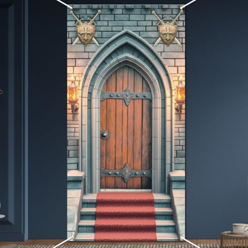 WADORN Schlosstürabdeckung Banner, 90x180cm Mittelalter Party Banner Hintergrund Gewölbte Tür Fenster Steinmauer Hintergrund Hängende Türdekorationen Zubehör Für Mittelalter Partys Geburtstagsfeiern WADORN Schlosstürabdeckung Banner, 90x180cm Mittelalter Party Banner Hintergrund Gewölbte Tür Fenster Steinmauer Hintergrund Hängende Türdekorationen Zubehör Für Mittelalter Partys Geburtstagsfeiern von WADORN