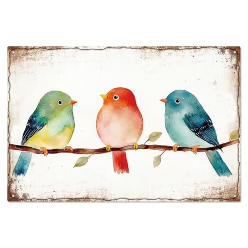 WADORN Vintage Aquarell Vögel Metall Blechschild, 20x30cm Lustiges Retro Blechschild Für Zuhause Bar Bauernhaus Kinderzimmer Vögel Druck Wandkunst Poster Plakette Für Zuhause Cafés Clubs Gärten WADORN Vintage Aquarell Vögel Metall Blechschild, 20x30cm Lustiges Retro Blechschild Für Zuhause Bar Bauernhaus Kinderzimmer Vögel Druck Wandkunst Poster Plakette Für Zuhause Cafés Clubs Gärten von WADORN