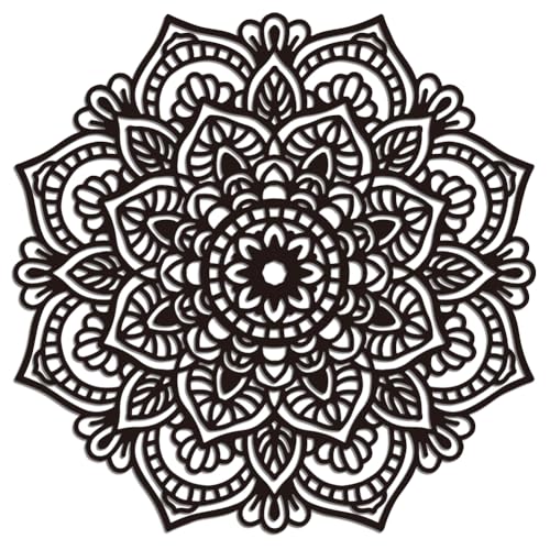 WADORN Wanddekoration Mit Mandala Aus Metall, Wandkunst Mit Mandala Blumen Zum Aufhängen Dekorationsschilder Mandala Muster Wandskulptur Für Yoga Studio Zuhause Wohnzimmer Büro, 29.9x30cm von WADORN