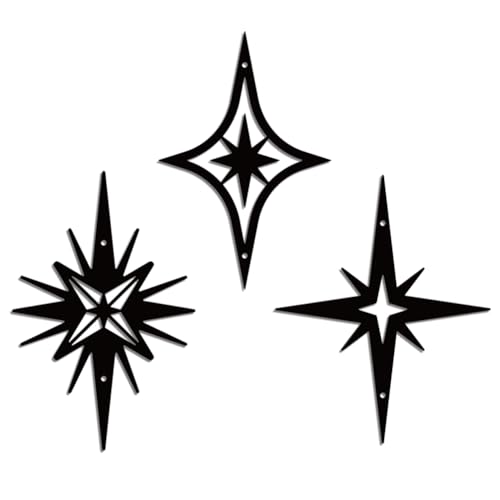 WADORN Wanddekoration Mit Metallstern, Metall Wandkunst Im Mid Century Stil Starlight Glitzern Zum Aufhängen Deko Schilder Atomsterne Wandskulptur Statuen Dekoration Für Zuhause Wohnzimmer Badezimmer WADORN Wanddekoration Mit Metallstern, Metall Wandkunst Im Mid Century Stil Starlight Glitzern Zum Aufhängen Deko Schilder Atomsterne Wandskulptur Statuen Dekoration Für Zuhause Wohnzimmer Badezimmer von WADORN