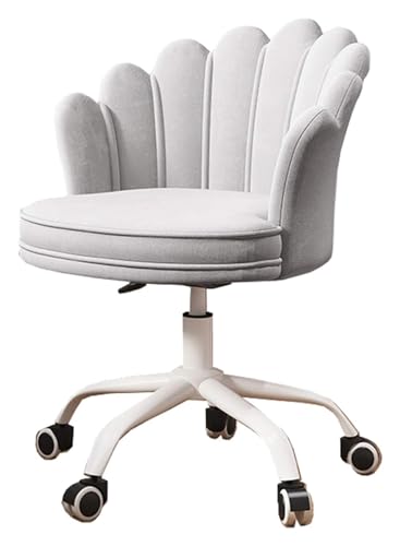 Stuhl, drehbarer Schreibtischstuhl, 360° drehbar, Computerstuhl, ergonomischer Schreibtischstuhl mit mittlerer Rückenlehne und atmungsaktivem, gepolstertem Sitz, verstellbare Höhe/Grau/Größe To von WADRBSW