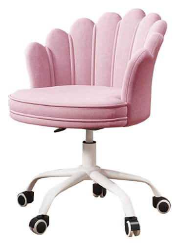 Stuhl, drehbarer Schreibtischstuhl, 360° drehbar, Computerstuhl, ergonomischer Schreibtischstuhl mit mittlerer Rückenlehne und atmungsaktivem, gepolstertem Sitz, verstellbare Höhe/Rosa/Größe To pursue von WADRBSW