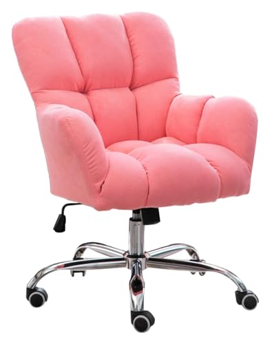 Stuhl, drehbarer Schreibtischstuhl, 360° drehbarer Computerstuhl, ergonomisch, mit mittlerer Rückenlehne verstellbarer Schreibtischstuhl für Büro, Wohnzimmer, Lordosenstütze/Rosa/Größe To pursue von WADRBSW