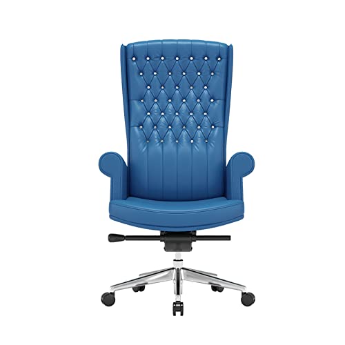 WADRBSW Boss-Stuhl, ergonomischer Chefsessel mit hoher Rückenlehne, verstellbare Bürostühle aus Rindsleder, Verstellbarer, drehbarer Computerstuhl to Pursue Happiness von WADRBSW