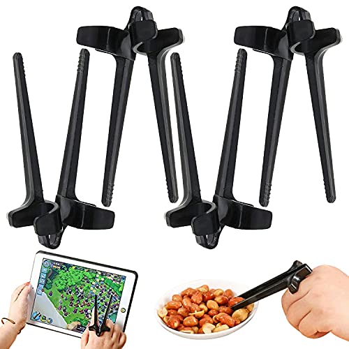 4 Stück Fingerstäbchen für Gamer, Hand-Free Snack Finger Chopsticks Finger-essstäbchen Für Gaming-Snack-essstäbchen Für Gamer-Kunststoff-Snack-lebensmittelzangenklemmen Faule Hilfsstäbchen (Schwarz) von WADY