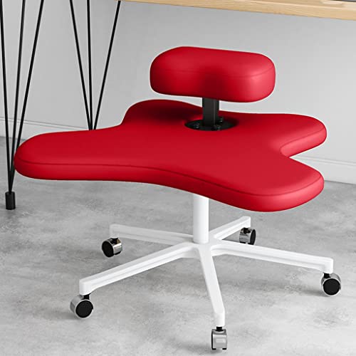 Kniestuhl, Ergonomischer Sitz, Fünfzackig mit Rollen, Höhenverstellbarer Hocker Zur Haltungsverbesserung und korrektur, Geeignet für Den Einsatz im Home Office, Mehrfarbige Ausführung ( Color : Red ) von WAEYZ