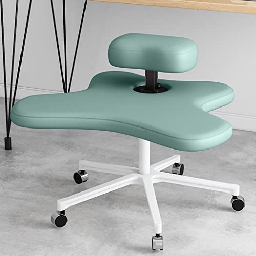 Kniestuhl, Ergonomischer Sitz, Fünfzackig mit Rollen, Höhenverstellbarer Hocker Zur Haltungsverbesserung und korrektur, Geeignet für Den Einsatz im Home Office, Mehrfarbige Ausführung ( Color : Green von WAEYZ