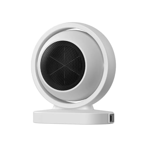 380W Tragbarer Elektrischer Heizlüfter, Tischventilator, Herd, Warmluftgebläse, Mini-Heizkörper, Home-Office-Raumwärmer For Den Winter, Geringer Verbrauch Einfach Zu Bedienen(White) von WAFOHSR