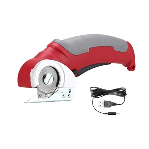 4,2 V Elektrischer Stoffschneider, Kupferspulenmotor, Tragbare Stoffschneidemaschine, Handgerät, Pappe, Schwamm, Leder, Teppiche Einfach Zu Bedienen(Red) von WAFOHSR