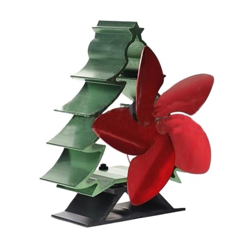 5 Flügel Weihnachtsbaum-Typ Wärmebetriebener Herdventilator For Wechseln Von Echtem Feuer Im Kamin, Brennendem Heißlauf-Holzofenventilator Einfach Zu Bedienen von WAFOHSR