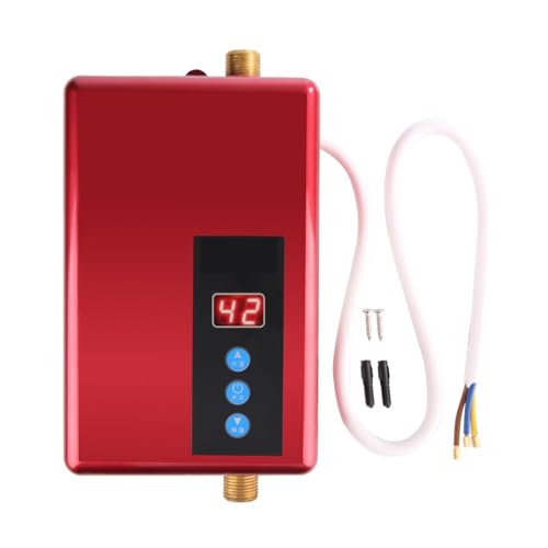 5500W Mini-Durchlauferhitzer, Durchlauferhitzer, Warmwassersystem For Die Dusche, Küche, Mini-Durchlauferhitzer Weit Verbreitet(Red) von WAFOHSR