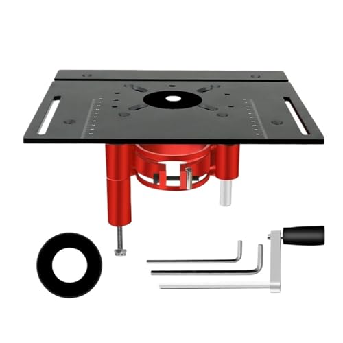Aluminium-Frästisch-Einsatzplatte, Präzisions-Fräser-Hebeset – Holz-Fräser-Hebebasis For Arbeitsbänke Breites Anwendungsspektrum(Red Black) von WAFOHSR