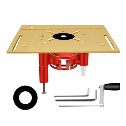 Aluminium-Frästisch-Einsatzplatte, Präzisions-Fräser-Hebeset – Holz-Fräser-Hebebasis For Arbeitsbänke Breites Anwendungsspektrum(Red Gold) von WAFOHSR