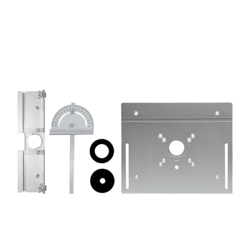 Aluminium-Frästisch-Einsatzplatte Mit Gehrungsanschlag For Holzbearbeitungsbänke, Tischkreissäge, Multifunktionale Trimmer-Graviermaschine Breites Anwendungsspektrum(C8 Silver 4PCS) von WAFOHSR