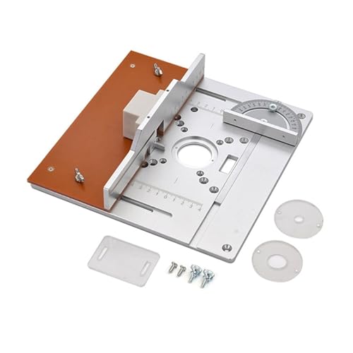 Aluminium Router Tisch Einsatz Platte Elektrische Holz Fräsen Flip Board Mit Gehrung Gauge Guide Set Tisch Säge Werkbank Breites Anwendungsspektrum(Photo Color A) von WAFOHSR