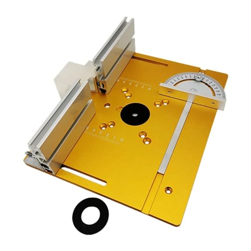 Aluminium Router Tisch Einsatz Platte Fräsen Flip Board Multifunktions Trimmer Gravur Maschine Elektrische Werkzeug Tisch Säge Panel Breites Anwendungsspektrum(Gold panel 2pcs) von WAFOHSR