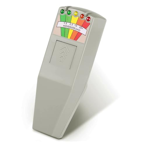 Digitaler Elektromagnetischer Feld-EMF-Gauss-Meter, Geisterjagd-Detektor, Tragbarer EMF-Magnetfelddetektor, 5 LED-Gauß-Meter Breit Einsetzbar(NO Battery-01) von WAFOHSR