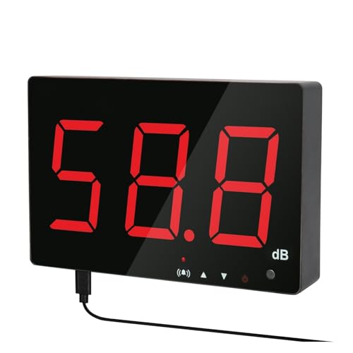 Digitales Dezibelmessgerät, Wandmontierter Geräuschpegeltester (30–130 DB), Mit Alarm, Großem Roten LCD-Display For Die Heimfabrik Breites Anwendungsspektrum von WAFOHSR