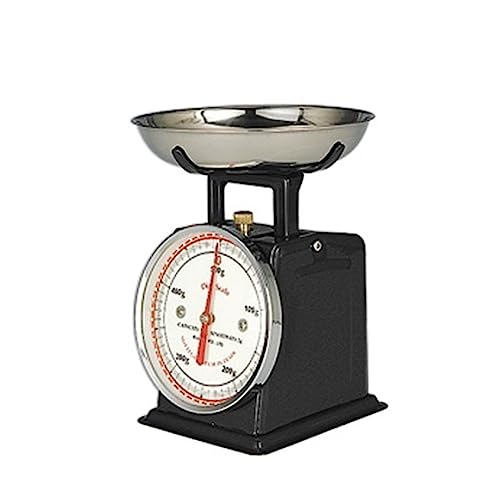 Einfache Und Exquisite Küche Metall Mechanische Federwaage Einfarbig Gemüsewaage Lebensmittelwaage Küchenwaage Umfassende Verwendung(Black) von WAFOHSR