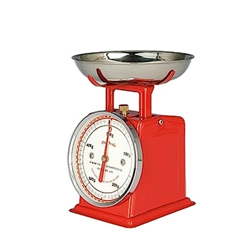 Einfache Und Exquisite Küche Metall Mechanische Federwaage Einfarbig Gemüsewaage Lebensmittelwaage Küchenwaage Umfassende Verwendung(Red) von WAFOHSR