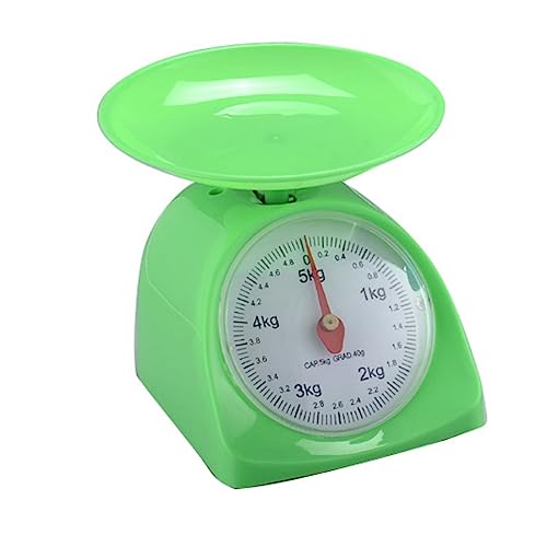 Einfache und kreative 5 kg Retro runde Küchenwaage Küchenutensilien Präzisions-Lebensmittelwaage Umfassende Verwendung(Green) von WAFOHSR
