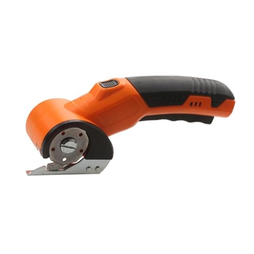 Elektrische Lithium-Schere, Schnelles Schneiden Von Stoff Und Leder, Schneidemaschine For Stoff, Leder, Teppich, Schere, Kartonschneider Einfach Zu Bedienen(Orange) von WAFOHSR
