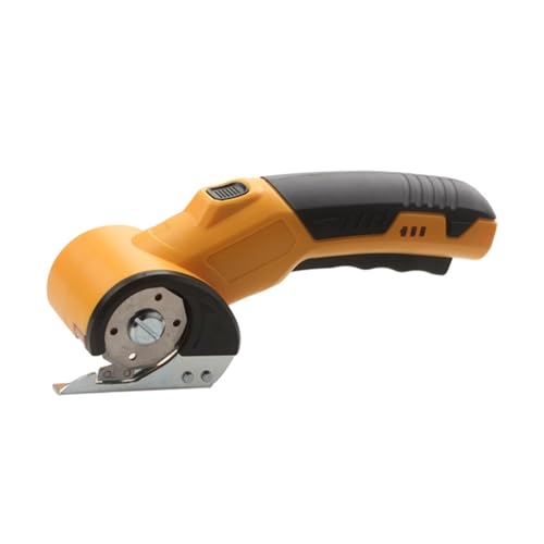 Elektrische Lithium-Schere, Schnelles Schneiden Von Stoff Und Leder, Schneidemaschine For Stoff, Leder, Teppich, Schere, Kartonschneider Einfach Zu Bedienen(Yellow) von WAFOHSR
