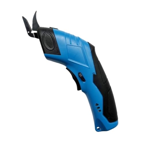 Elektrische Schere Stoff Schneiden Leder Schneider Wolframkarbid Klingen Tragbare Handwerkzeuge Lithium-Batterien Einfach Zu Bedienen(Scissors Set-BLUE) von WAFOHSR