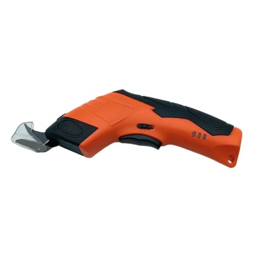 Elektrische Schere Stoff Schneiden Leder Schneider Wolframkarbid Klingen Tragbare Handwerkzeuge Lithium-Batterien Einfach Zu Bedienen(Scissors Set-Orange) von WAFOHSR