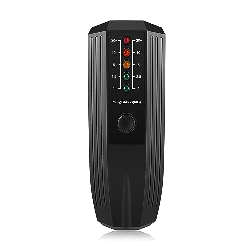 Elektromagnetisches Feld EMF Gauss Meter Ghost Hunting Detector Tragbarer EMF Magnetfelddetektor 5 LED Gauss Meter Breit Einsetzbar(Black A1) von WAFOHSR