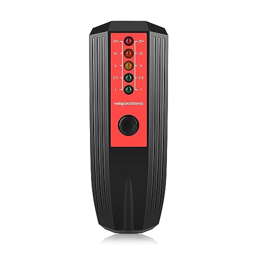 Elektromagnetisches Feld EMF Gauss Meter Ghost Hunting Detector Tragbarer EMF Magnetfelddetektor 5 LED Gauss Meter Breit Einsetzbar(Black A2) von WAFOHSR
