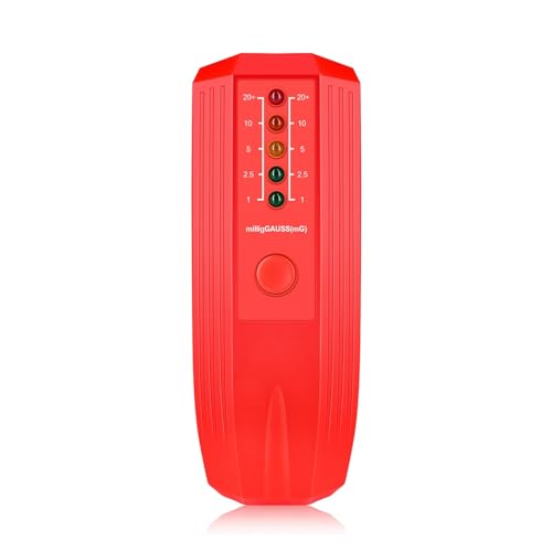 Elektromagnetisches Feld EMF Gauss Meter Ghost Hunting Detector Tragbarer EMF Magnetfelddetektor 5 LED Gauss Meter Breit Einsetzbar(Red A2) von WAFOHSR
