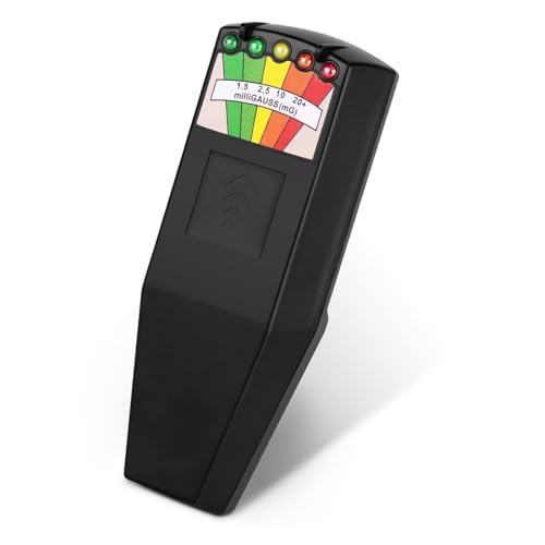 Elektromagnetisches Feld EMF Gauss Meter Ghost Hunting Detector Tragbarer EMF Magnetfelddetektor 5 LED Gauss Meter Breit Einsetzbar(With Battery) von WAFOHSR
