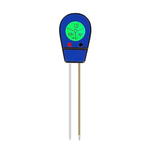 Genauigkeit des Boden-PH-Messgeräts, 3-in-1-Pflanzen-Bodentest-Set mit PH-Temperatur und Bodenfeuchtigkeitsmesser for Gartenpflege, Bauernhof, Rasen Vielseitig Einsetzbar von WAFOHSR