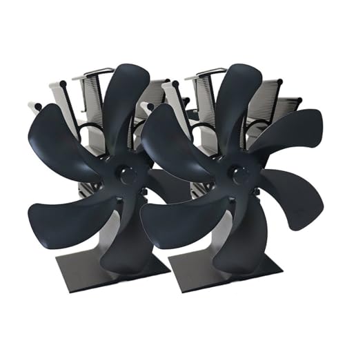 Herdventilator Mit 6 Flügeln, Wärmebetriebener Ofenventilator, Kaminofen, Ecofan, Leiser Kamin, Kaminventilator, Effiziente Wärmeverteilung Einfach Zu Bedienen(Double) von WAFOHSR