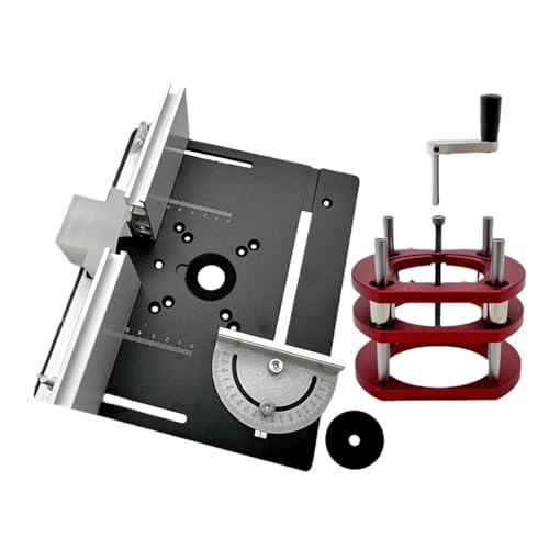 Holzfräser-Tauchbasis-Fräserlift Mit Aluminium-Frästisch-Einsatzplatte For Motoren Mit 65 Mm Durchmesser, Gravurwerkzeug, Schwarz Breites Anwendungsspektrum von WAFOHSR