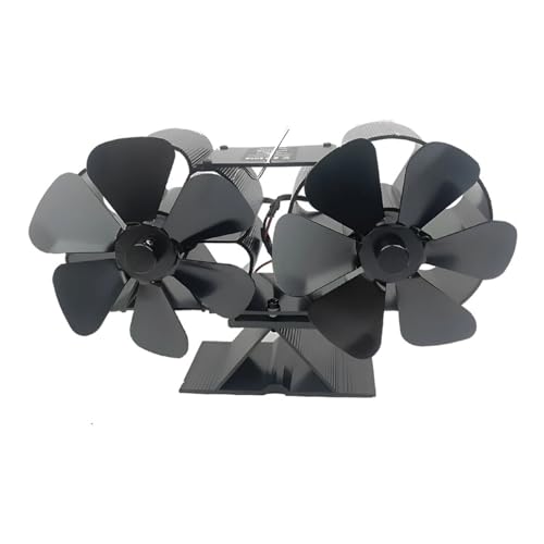 Holzofenventilator, Wärmebetrieben, Mit Zwei Geräuscharmen Motoren, 6 Flügeln, Nicht Elektrisch, Wärmeaktivierter Kaminventilator Mit Halterung Und Magnetischem Thermoelement Einfach Zu Bedienen von WAFOHSR