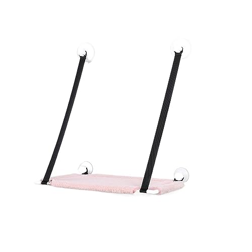 Katzenhängematte, Fenstersitz, Hängebetten, Doppellagiges Luft-Katzenbett, Saugnapf, Wandbehang, Atmungsaktives Hängemattenbett, Heimtierbedarf KatzenhäNgematte(Single Layer Pink) von WAFOHSR
