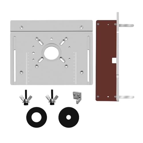 Router-Lift, Aluminium-Frästisch-Einsatzplatte Mit Zapfenzaun, Elektrisches Holzfräs-Flip-Board Mit Gehrungslehren-Führungsset Breites Anwendungsspektrum(Set A) von WAFOHSR
