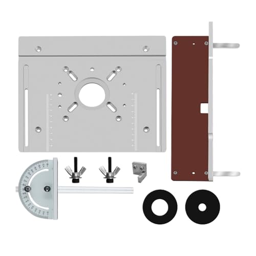 Router-Lift, Aluminium-Frästisch-Einsatzplatte Mit Zapfenzaun, Elektrisches Holzfräs-Flip-Board Mit Gehrungslehren-Führungsset Breites Anwendungsspektrum(Set B) von WAFOHSR