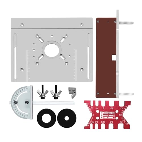 Router-Lift, Aluminium-Frästisch-Einsatzplatte Mit Zapfenzaun, Elektrisches Holzfräs-Flip-Board Mit Gehrungslehren-Führungsset Breites Anwendungsspektrum(Set C) von WAFOHSR