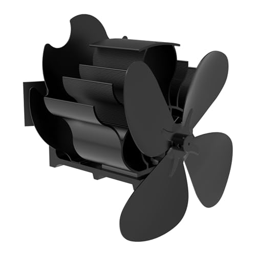 TOP-Holzofenventilator, Wärmebetriebener Kaminventilator, 4 Flügel, Ofenventilator, Holzofenzubehör, Geräuscharmer Betrieb, Holzbrennerofen Einfach Zu Bedienen von WAFOHSR