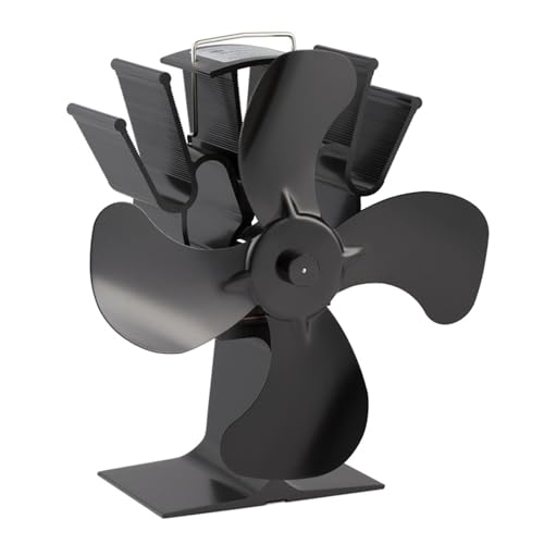 TOP Kaminventilator Holzofenventilator 4-Blatt Wärmebetriebener Ofenventilator For Holz-/Holzbrenner Leise Effiziente Wärmeverteilung Einfach Zu Bedienen von WAFOHSR